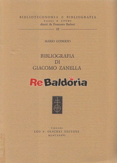 Bibliografia di Giacomo Zanella