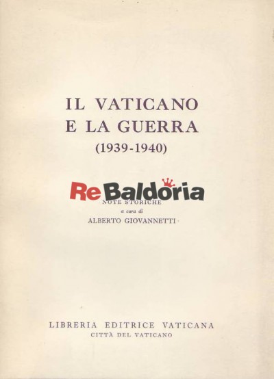 Il vaticano e la guerra (1939 - 1940)
