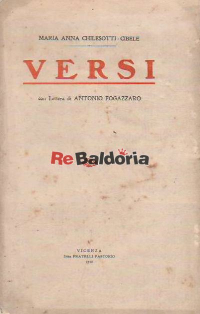 Versi con lettera di Antonio Fogazzaro
