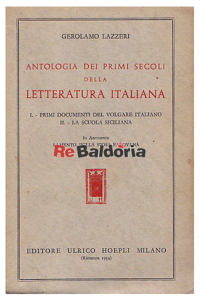 Antologia dei primi secoli della letteratura italiana