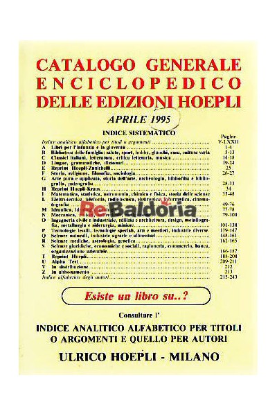 Catalogo generale enciclopedico delle edizioni Hoepli